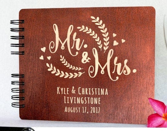 Personalized Rustic Wedding Guest Book Wooden Hand Made Wood Alternate ...