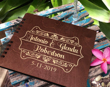 WEDDINGS Mahonagy 8.5 x 7 / 80 Pages Ivory Blank Wooden Bride Groom Wedding Ceremony Guest Book Sign in for Guests Photo Album for Mr. Mrs. Wooden Custom Photo Booth Alternate GuestBook