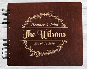 WEDDINGS Mahonagy 8.5 x 7 / 80 Pages Ivory Blank Wooden Future Mr Mrs Custom Wedding Decor Guest Book Rustic Wedding Personalized Photo Album Newly Engaged Im Getting Married Gift Sign In