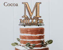 WEDDINGS Mr and Mrs Future Husband Wife Bride Groom Personalized Rustic Wedding Cake Decoration Engraved Wood Cake Topper Couples Anniversary Toppers