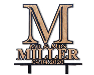 WEDDINGS Mr and Mrs Future Husband Wife Bride Groom Personalized Rustic Wedding Cake Decoration Engraved Wood Cake Topper Couples Anniversary Toppers