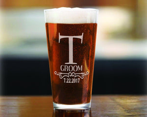 WEDDINGS ONE Bachelor Beer Mug Wedding Party Glasses Personalized Engraved Custom Groom Crew for Best Man Groomsman Brother Father of the Bride Gift