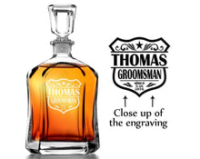 WEDDINGS ONE Personalized Wedding Party Custom Engraved Glass Decanter Bride Groom Wedding Favors Personalized Decanter for Groomsmen Best Man Father