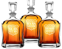 WEDDINGS ONE Personalized Wedding Party Custom Engraved Glass Decanter Bride Groom Wedding Favors Personalized Decanter for Groomsmen Best Man Father