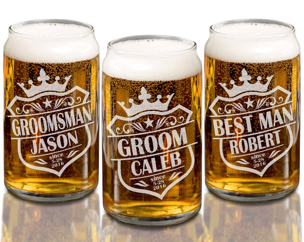 Unique Groomsmen Gifts, Engraved Best Man Pilsner Beer Glass