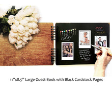 WEDDINGS Personazlied Flower Design Wedding Guest Book 8.5x7 Rustic Wood Engraved Unique Bride Groom Guest Album Anniversary Guestbook