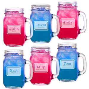 WEDDINGS Simple Bride Groom Best Man Personalized Wedding Mason Jars Engraved Weddding Favor Idea Handle Mug Drinking Glasses for Couple Favors Gift