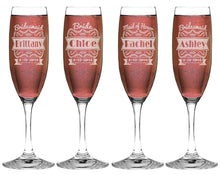 WEDDINGS Single Wedding Personalized Champagne Glass Flutes Custom Engraved Bridesmaid Bride Maid of Honor Champagne Glasses Bride Groom Gift