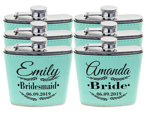 WEDDINGS Unique Engraved Black Flasks Personalized Womens Gift 21st Birthday Favors Girls Trip Present Wedding Party Bridesmaids Thank You Gifts