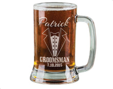WEDDINGS Wedding Party Gifts for Groomsmen 16 Oz Beer Glass Engraved Mugs for Groomsman Best Man Groom Father of the Bride Groom Bulk Discount Stein