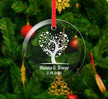 WEDDINGS Winter Wedding Love Custom Glass Ornament Personalized with Couples Name Date Wedding, Anniversary Gift for Him Her Wife Husband from Kids