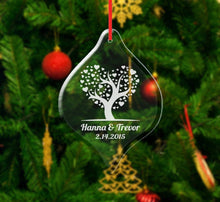 WEDDINGS Winter Wedding Love Custom Glass Ornament Personalized with Couples Name Date Wedding, Anniversary Gift for Him Her Wife Husband from Kids