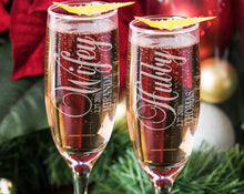 COUPLES GIFTS Wifey and Hubby Custom Set of 2 Champagne Wedding Flutes, Personalized Engraved Champagne Glasses, Toasting Glasses, Mr and Mrs Wedding Gift