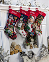 Needlepoint Christmas Stockings Personalized Santa Nutcracker Reindeer Snowman Old World Finished Embroidered Stockings with Names
