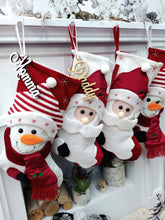 CHRISTMAS STOCKINGS 21" 3D Snowman Santa Festive Holiday Family Christmas Stocking for Kids Gifts w/ Engraved Name Tag Fun Festive Holiday Decorations 2023