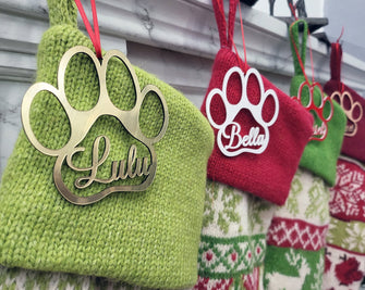 CHRISTMAS STOCKINGS Engraved Paw & Pet Stocking Name Tag: Dog Lover Gift | Cat Christmas | Tree Decor | Personalized Ornament | Hanging Pendant | Gift Tags 2023