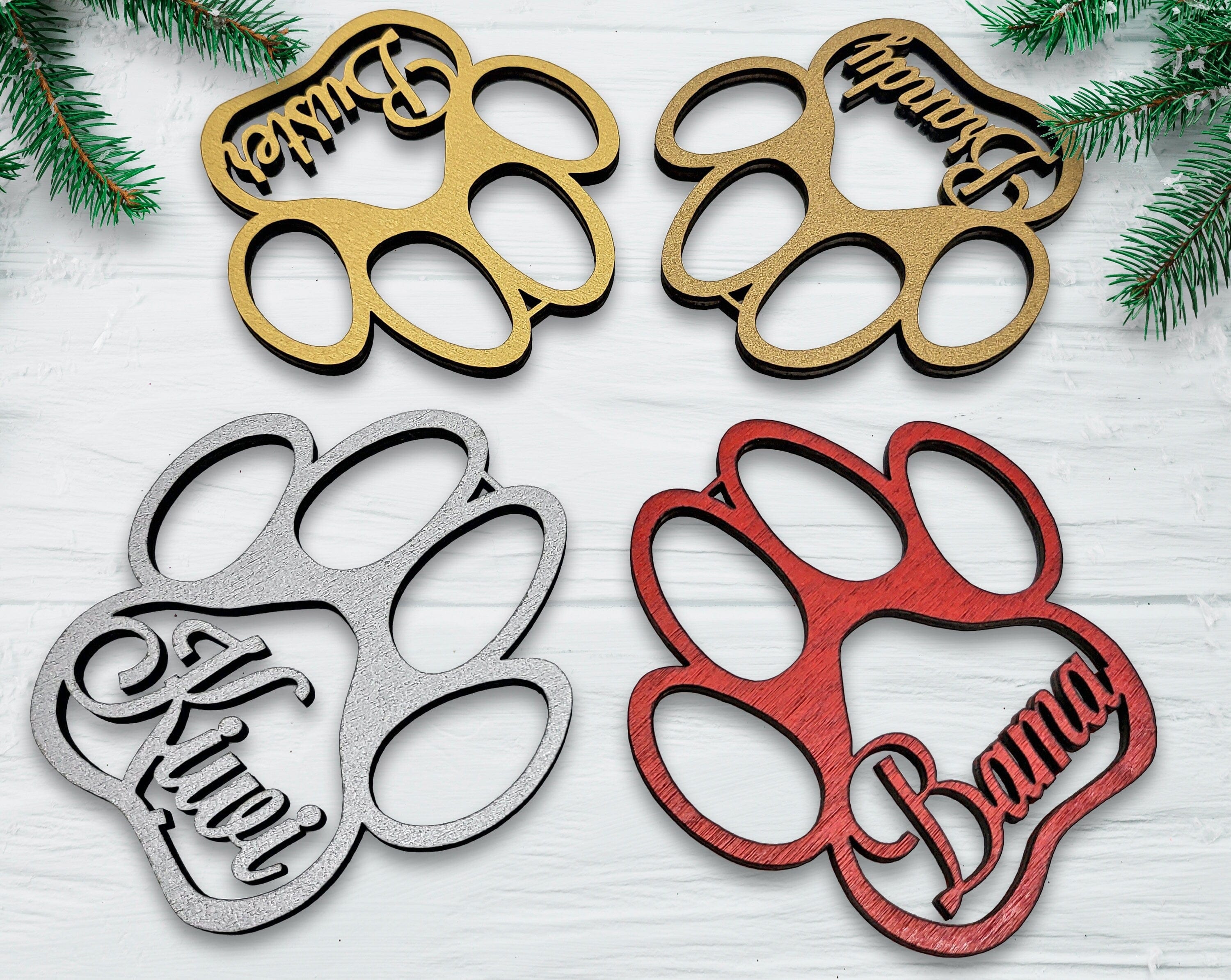 CHRISTMAS STOCKINGS Engraved Paw & Pet Stocking Name Tag: Dog Lover Gift | Cat Christmas | Tree Decor | Personalized Ornament | Hanging Pendant | Gift Tags 2023