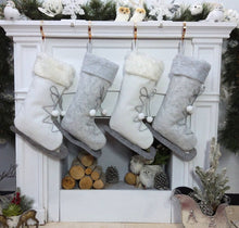 CHRISTMAS STOCKINGS Ice Skate Christmas Stockings Christmas Grey and White for Kids and Family Xmas 2022