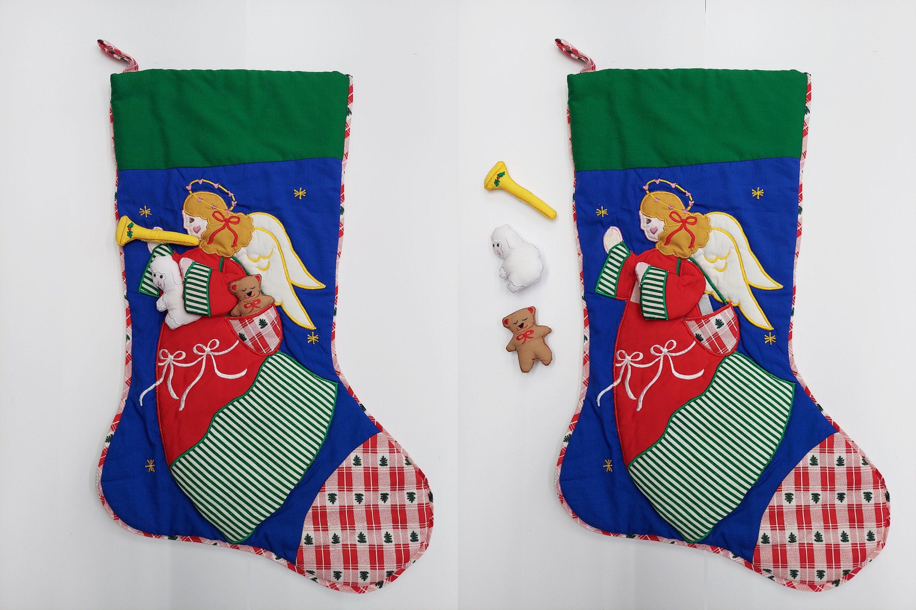 CHRISTMAS STOCKINGS Old World Christmas Stockings | Handcrafted Grandma Style Xmas Decor Santa Angel Sleigh Vintage Advent Kids Interactive Decoration