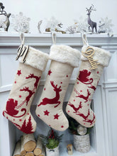 CHRISTMAS STOCKINGS Personalized Christmas Stocking w/ Velvet or Fur Cuff | Santa | Reindeer | Snowflakes | North Pole  Embroidery | Name Tag | Hanging Decor