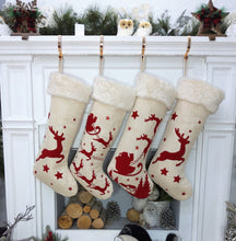 CHRISTMAS STOCKINGS Personalized Christmas Stocking w/ Velvet or Fur Cuff | Santa | Reindeer | Snowflakes | North Pole  Embroidery | Name Tag | Hanging Decor