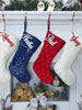 CHRISTMAS STOCKINGS Personalized Christmas Stockings - Blue White Red Velveteen 20