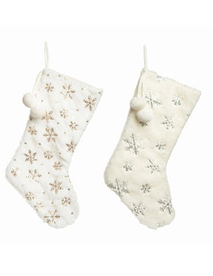 CHRISTMAS STOCKINGS Snowy Days with LED Lights Hanging and Standing Stocking