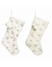 CHRISTMAS STOCKINGS Snowy Days with LED Lights Hanging and Standing Stocking
