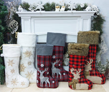 CHRISTMAS STOCKINGS Snowy Days with LED Lights Hanging and Standing Stocking