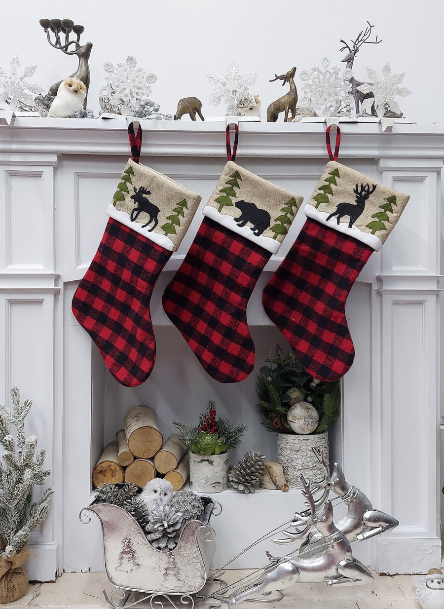 Christmas online Stockings with Burlap Accents