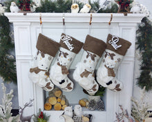 CHRISTMAS STOCKINGS Woodland Squirrel or Fox Sherpa Cuff Christmas Stocking - White Brown Personalized Stockings Christmas Kids Children & Family Holiday 2023