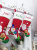 Applique Santa Snowman Christmas Stockings Personalized Embroidered for Kids Adults - Xmas Holiday Decor