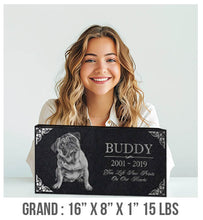 Personalized Pet Memorial Stone | Custom Grave Marker | Engraved Headstone for Cats & Dogs | Outdoor Animal Burial Monument | Pet Tombstone