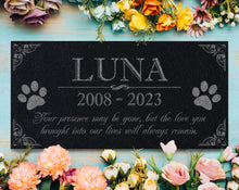 Multiple Pets Custom Pawprint Tribute: Engraved Loss of Dog Cat Memorial Stone, Animal Outdoor Plaque, Granite Memorial Garden Gravestone