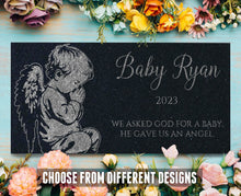 Personalized Baby Memorial Stone Garden Yard Indoor Outdoor Gift Loss of Infant Child Engraved Plaque Son Daughter Grief Angel Design