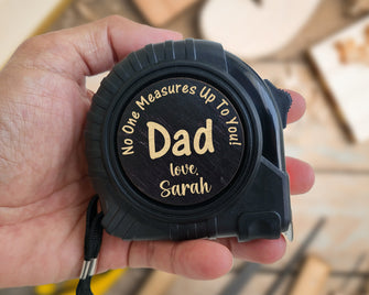 Personalized Measuring Tape 25' | No One Measures Up To You | Gifts for Dad from Daughter Son Wife | Birthday Father New Daddy Gift for Men