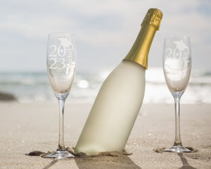 Class of 2024 Graduation Champagne Flute - Gifts for Women Men | College Dorm Room Decor | Gift Cap Graduate Toast for her Personalized