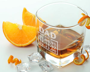 SHIPS FAST! Personalized Established Whiskey Glass Gift for Him Fathers Day, Birthday, New Dad, Bonus Dad From Wife, Kids, Grandchild
