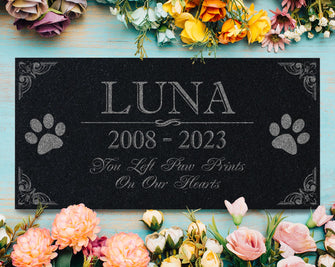 Personalized Memorial Gifts Loss of Pet: Sympathy Stones, Remembrance, Grave Markers for Dog or Cat - A Gift for Men, Women, Kids, Mother