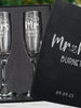 Custom Engraved Champagne Flutes: Mr & Mrs with Infinity Heart Design - Perfect Wedding Toasting Set, Gift Box Set