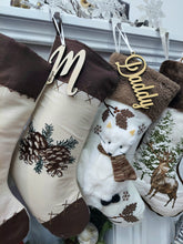 Woodland Squirrel or Fox Sherpa Cuff Christmas Stocking - White Brown Personalized Stockings Christmas Kids Children & Family Holiday 2023