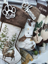 Woodland Squirrel or Fox Sherpa Cuff Christmas Stocking - White Brown Personalized Stockings Christmas Kids Children & Family Holiday 2023
