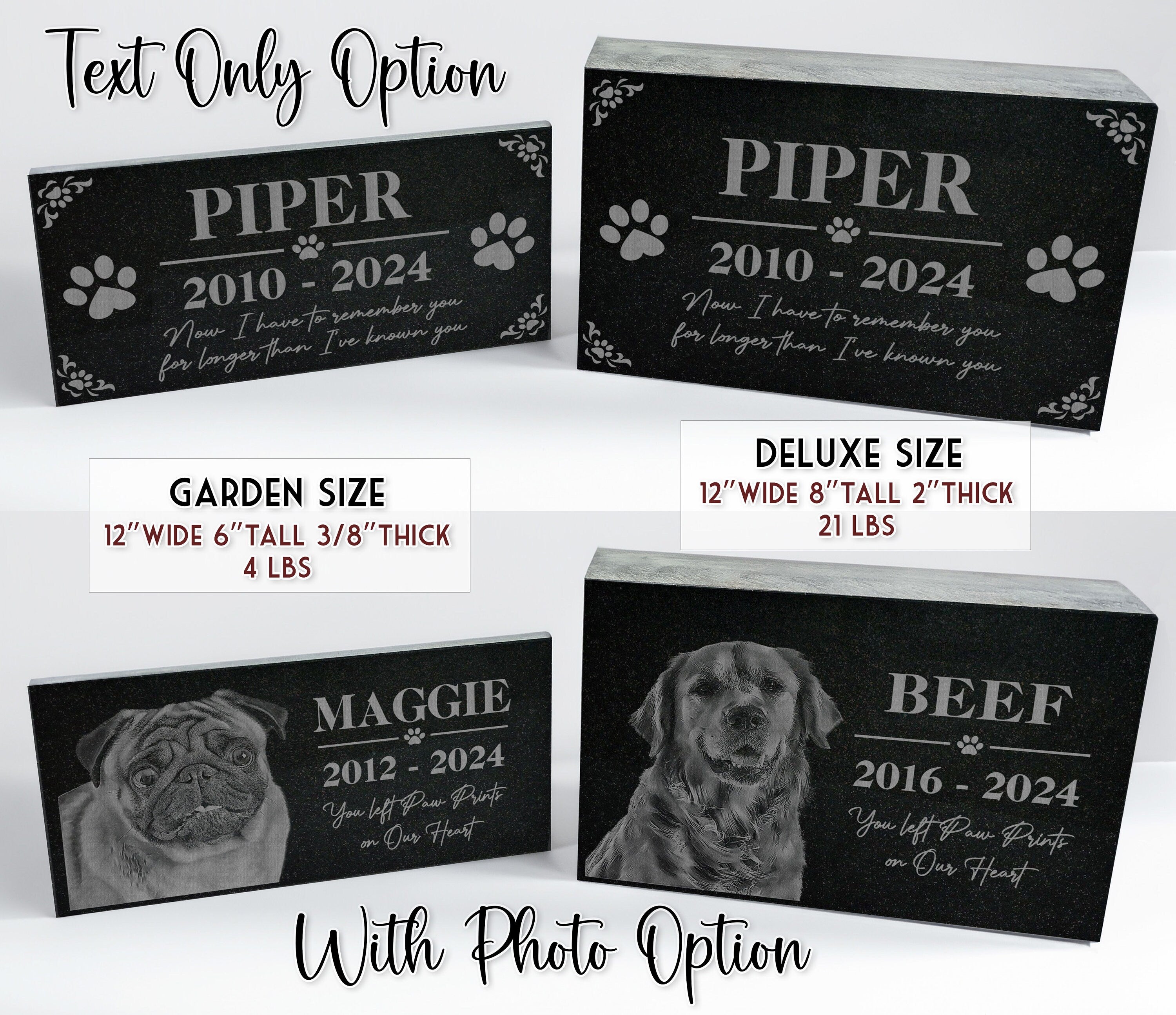 Custom Pet Memorial Stone for Dogs | Honor Your Terrier, Retriever, Pug, Bulldog | Personalized Dog Grave Marker | Pet Loss Sympathy Gift