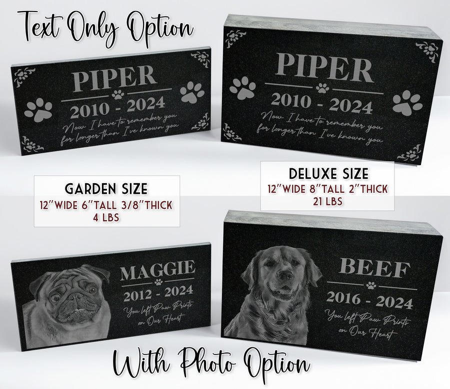 Custom Engraved Dog Memorial Stone, Medium apx. 7