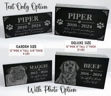 Personalized Memorial Headstone Dog Cat w/ Heart Paw Prints Photo: Patio | Lawn & Garden | Outdoor Decor Sculptures | Sympathy Gifts Tribute