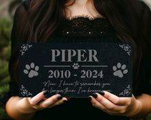 Personalized Memorial Headstone Dog Cat w/ Heart Paw Prints Photo: Patio | Lawn & Garden | Outdoor Decor Sculptures | Sympathy Gifts Tribute