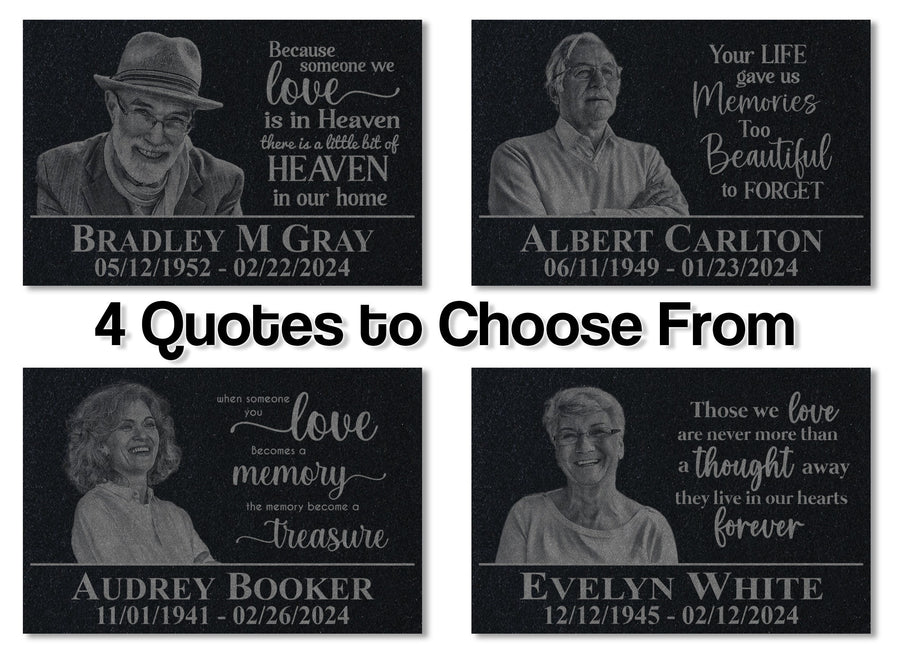 Personalized Photo Memorial Plaque w/ Meaningful Quote