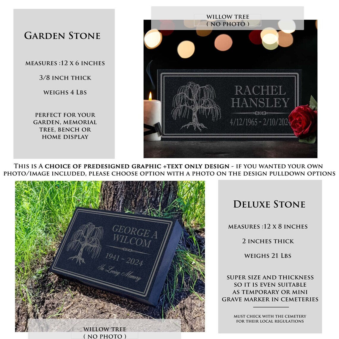 Willow Tree Memorial Tree In Loving Memory Grave Marker