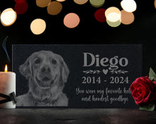 Personalized Pet Memorial Stones, Black Granite Memorial Garden Stone Engraved with Photo, Gifts for Someone Who Lost a Loved One, Dog, Cat