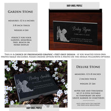 Granite Baby Headstone: Stillborn Pregnancy Loss Keepsake | Baby Footprints Memorial | Sympathy Gifts For Mom | In the Arms of Jesus